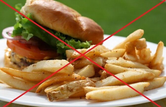 Prohibición da comida rápida por osteocondrose da columna vertebral